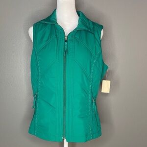 NWT! Coldwater Creek Jade Green Quilted Vest - Size S